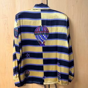90s silk hot air balloon blouse